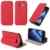 Samsung Galaxy A5 2017 Hülle rot Cover mit Stand – Zubehör Etui Galaxy A5 2017 Flip Case Schutzhülle (PU Leder, Tasche Red) – XEPTIO accessoires