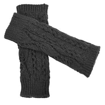 Sannysis Damen höhlen heraus Blätter Gestrickte warme Handschuhe