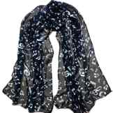 Sannysis Frauen Lady Musical Note Chiffon Halstuch Schal Schalldämpfer Schals