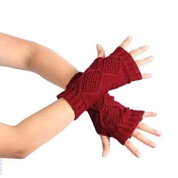 Sannysis Gestrickte weiche warme Fäustling Arm Fingerless Winterhandschuhe