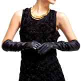 Sasairy Damen Sexy PU Leder Lange Handschuhe Taktil Wet Look Clubwear Schwarz Handschuhe Länge 50cm