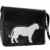 Schultertasche Katzen-Motiv Silber metallic Schwarz Tiger H 23, B 30, T 10