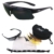 Schwarz Rx ‘Pro Performance Plus’ Polarisierte Sportbrille Sehstärke mit Optikadapter und Wechselgläser (x4). Brille für Radsport, Ski, Schießen, Laufen, usw. Für Herren und Damen