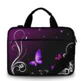 Silent Monsters Canvas Laptoptasche 39,6 cm (15,6 Zoll) mit Zubehörfach, Design: Purple Butterfly