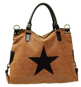 Smartland Damen Stern Designer Tasche, made in Italy, Frauen Fashion Bag Schultertasche aus hochwertigen Lederimmitat, IT7601