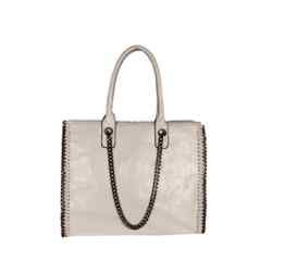Smartland Fashion Designer Vintage Shopper Handtasche mit Kette in rockigem Designer Style, Schultertasche Tasche, Damen ZLH25