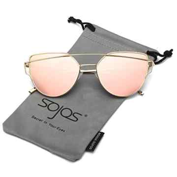 SojoS Cateye Metall Rand Damen Sonnebrille Fashion Mirrored Metal Frame Women Sunglasses SJ1001