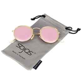 SojoS Mode Rund Polarisiert Damen Herren Sonnenbrille Mirrored Lenses Unisex Sunglasses SJ1014