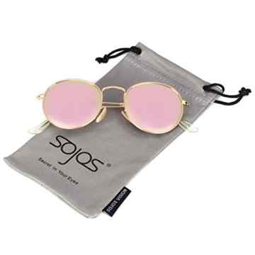 SojoS Mode Rund Polarisiert Damen Herren Sonnenbrille Mirrored Lenses Unisex Sunglasses SJ1014