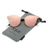 SojoS Schick Klassische Retro Metallbrücken Runde Verspiegelt Sonnenbrille für Herren und Damen SJ1055