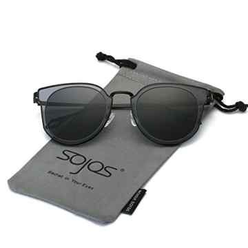 SojoS Schick Klassische Retro Rund UV Schützen Polarisiert Sonnenbrille für Damen und Herren SJ1057