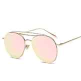 SojoS Schick Retro Doppelt Metallbrücken Runde Sonnenbrille Herren und Damen SJ1059