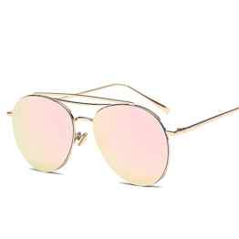 SojoS Schick Retro Doppelt Metallbrücken Runde Sonnenbrille Herren und Damen SJ1059