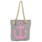 Sonia Originelli Shopper Strandtasche Kordel Seil Streifen Anker Anchor Maritim T021-AN-RV