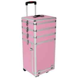 TecTake® Kosmetikkoffer Pilotenkoffer Beauty Koffer Schminkkoffer Trolley Friseurkoffer pink