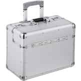 TecTake® Pilotenkoffer 47x39x25 cm Handgepäck Businesskoffer Aktenkoffer Koffer Trolley silber mit Rollen