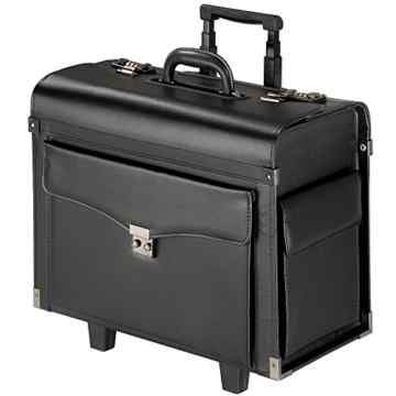 TecTake® Pilotenkoffer Aktenkoffer Businesskoffer Reisekoffer Trolley mit Rollen schwarz