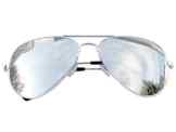 Tedd Haze Pilotenbrille Silber-verspiegelt mit Brillen Beutel