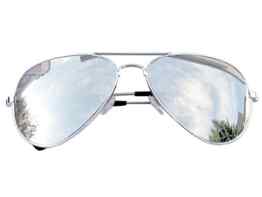 Tedd Haze Pilotenbrille Silber-verspiegelt mit Brillen Beutel