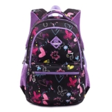 Termichy Mode Kinder Teenager Mädchen Schulrucksack Leichte Schule Tasche Blumen Floral Studenten Rucksack Lässig Daypack Reise Backpack für Schüler Outdoor Freizeit-Lila