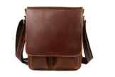 Tiding Herren Klassisch Echtleder Freizeit Beiläufig Schulranzen Bote Kreuzbody Schulter Tasche Braun