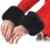 Tonsee 2015 herbst Winter warme Fell Manschette Handschuhe Imitation Kaninchen Pelz Ärmel weiblichen Handgelenk Armband Fell Winter Sätze (schwarz)