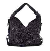 Trendy Glitzer Tasche Handtasche Shopper XL mit Strass/Nieten aktuelle Kollektion Farbauswahl