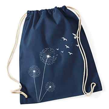 Turnbeutel Pusteblume Vögel Birds Hipster Beutel Tasche Jutebeutel Dandelion Gymsac Stringbag Drawstring Autiga®