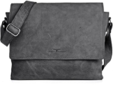 URBAN FOREST, Cntmp, Handtaschen, Messenger, Businesstaschen, Aktentaschen, Umhängetaschen, Crossover Taschen, DIN-A4, Natur-Leder, Dunkelgrau, Anthrazit, Schwarz, 36x28x8cm (B x H x T)