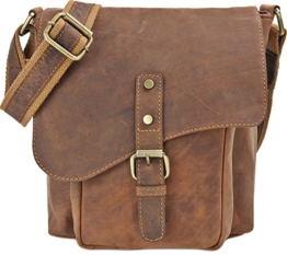 URBAN FOREST, Cntmp, Leder, Handtaschen, Messenger, Messengerbags, Freizeit Taschen, Überschlagstaschen, Umhängetaschen, Crossover Taschen, Naturleder, Leder, Hellbraun, Cognac, 24x24x10cm (B x H x T)