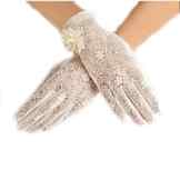 URSFUR Damen Schöne Hochwertige Spitze Sommer Sonnenschutz Handschuhe Netzhandschuhe spitzenhandschuhe Brauthandtuche