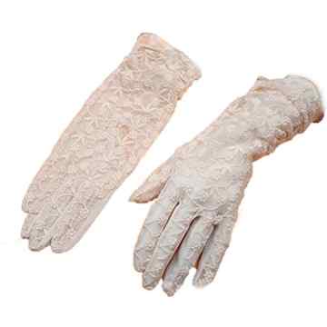 URSFUR Damen Sommer Weiche Spitze Sonnenschutz Handschuhe Netzhandschuhe spitzenhandschuhe Fahrradhandschuhe Brauthandschuhe