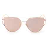 Ularma Damen Twin-Träger Vintage Classic Metallrahmen Sonnenbrille Katzenaugen Brille Reflektierenden Spiegel