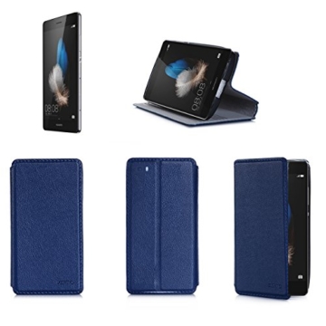 Ultra Slim Tasche Leder Style Huawei Ascend P8 Lite 4G Dual Sim Hülle blau Cover mit Stand – Zubehör Etui Huawei Ascend P8 LITE 2015 Flip Case Schutzhülle (PU Leder, blue) – XEPTIO accessoires