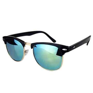 Unisex Silver Mirror Metal Sonnenbrille – UV400 Schutz