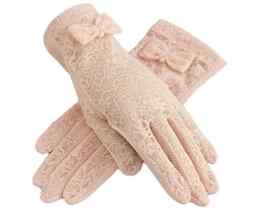 Urban GoCo Damen Klassische Sommer Frauen Spitze Baumwolle Kurze Sonnen Handschuhe