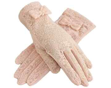 Urban GoCo Damen Klassische Sommer Frauen Spitze Baumwolle Kurze Sonnen Handschuhe