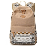 VADOOLL® Damen Herren Neu Fashion Ethnischen Stil Blumendruck-Art Canvas Rucksack Schulrucksack Reisetasche Casual Daypacks Cityrucksack für Universität Outdoor Freizeit 28 x 12 x 42cm