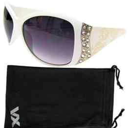 VOX Damen Sonnenbrille Designer Sport Fashion Strass Vintage Floral Brille