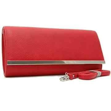 Vain Secrets© Abendtasche Clutch mit Schulterriemen Matt