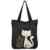 Vbiger Damen Schultertasche Canvas Damen Handtasche Niedliche Katzen Tasche (Schwarz)