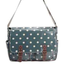 Vintage Damentasche 70er retro Messenger Umhägetasche Schultertasche Freizeittasche Polka Dots/Schmetterling