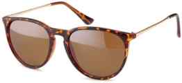 Vintage Sonnenbrille im 60er Style mit trendigen bronzefarbenden Metallbügeln Panto – Retro Brille