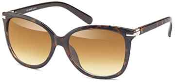 Vintage Sonnenbrille im angesagten Unisex 60er Jahre Style mit trendigen bronzefarbenden Metallbügeln für Herren & Damen – Retro Brille