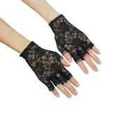 WINOMO Ein Paar der Spitze Fingerlose Handschuhe Gothic Handgelenk Hochzeit Party Handschuhe (schwarz)