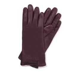 WITTCHEN Damen Lederhandschuhe Damenhandschuhe, Grün/Rot/Schwarz/Violett, Größe:V/S/M/L/XL, Naturleder, Leder, 39-6-224-X