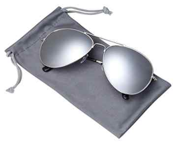 WODISON Vintage-Flieger-Sonnenbrille Reflektierende Spiegel-Objektiv