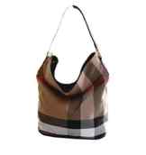 Wewod Frau die Tartan Check Canvas Tote Bucket Bag Handtasche