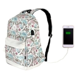WinBridge Schulrucksack mit USB-Ladeanschluss Wasserdicht Anti-Diebstahl Girly für Mädchen College Buch Tasche 【BP001】