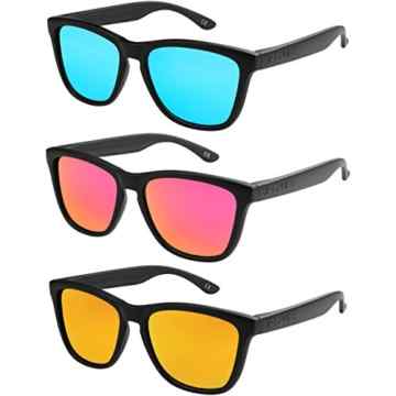 X-CRUZE® Nerd Sonnenbrille polarisiert Retro Vintage Style Stil Unisex Brille – 66 verschiedene Farben/Modelle wählbar